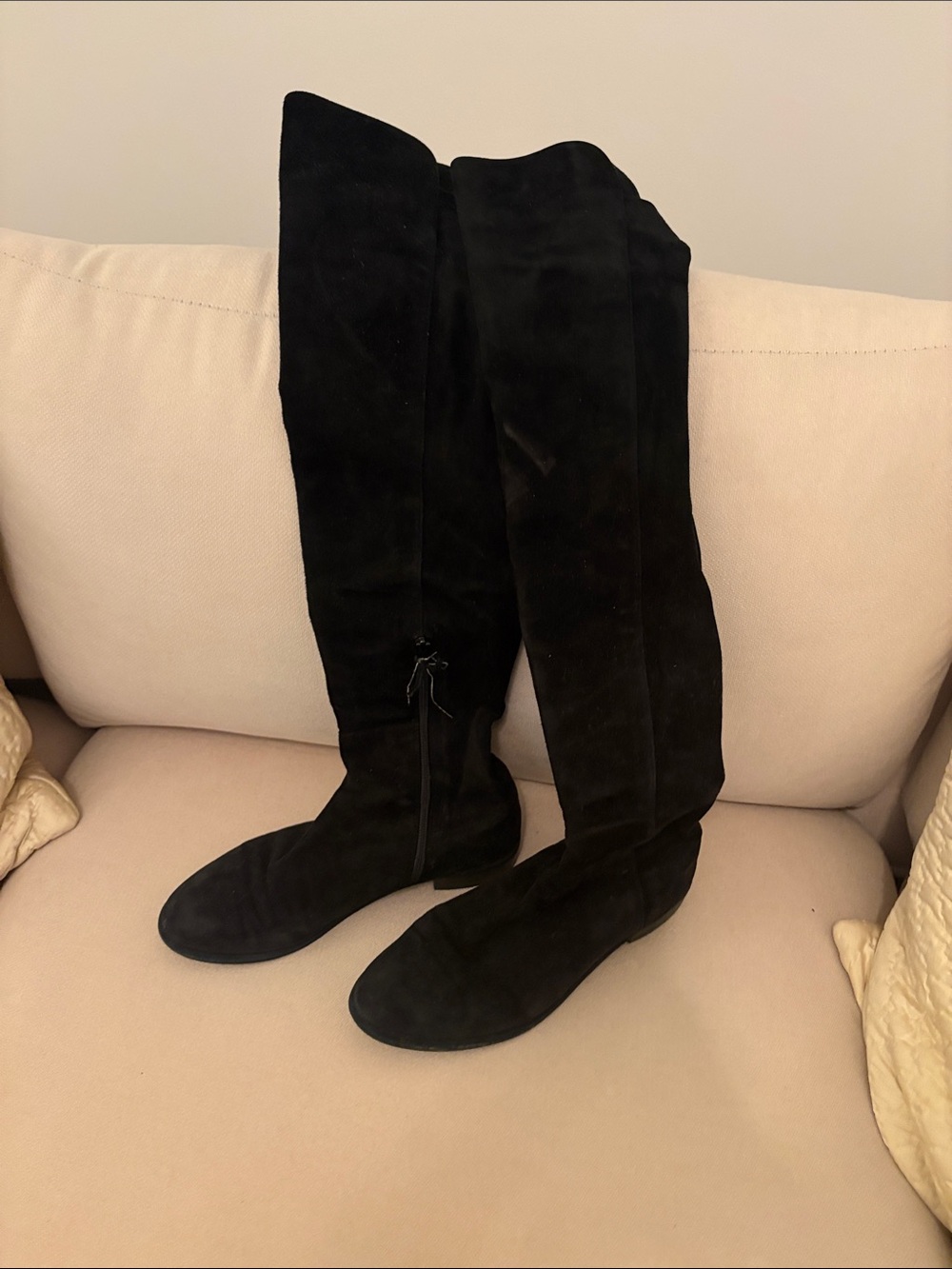 Stuart Weitzman Black Over-the-Knee Suede Boots